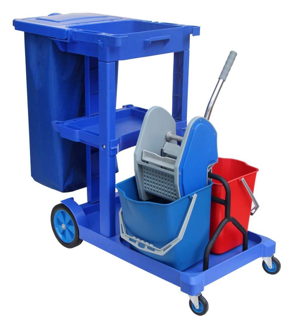 Janitorial Cart with Cover - 25 Gallon Bag - 2 Buckets