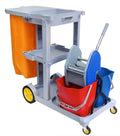 Janitorial Cart with Cover - 25 Gallon Bag - 2 Buckets