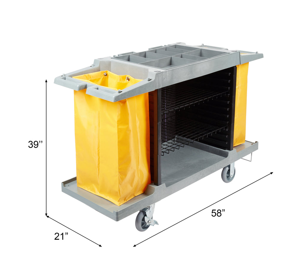 Hotel Cart Housekeeping Room Service Cart H 39" x L 60" X W 21"