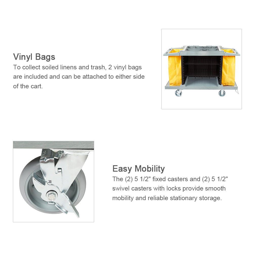 Hotel Cart Housekeeping Room Service Cart H 39" x L 60" X W 21"