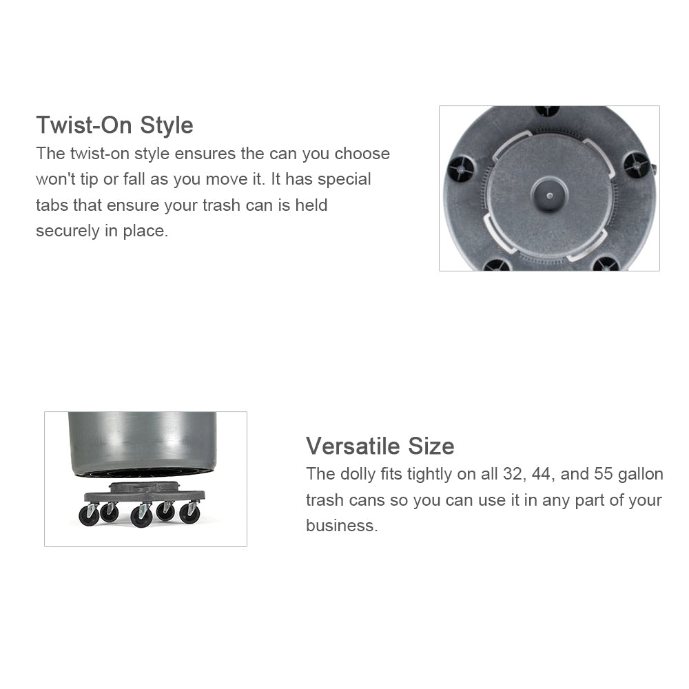 Trash Can Dolly Heavy-duty | 5 Caster | 460 Lb Capacity