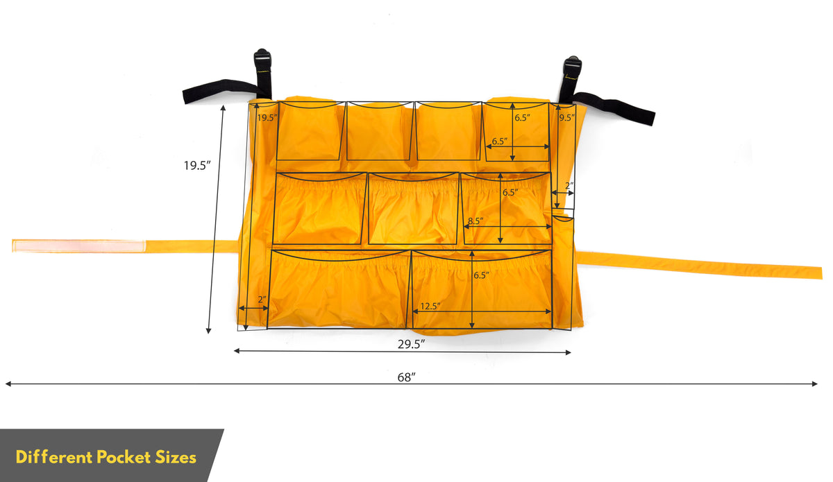 Trash Can Caddy Bag | Fits 32-48 Gallon Can | 12 Pockets | Large Round and Square Trash Cans.