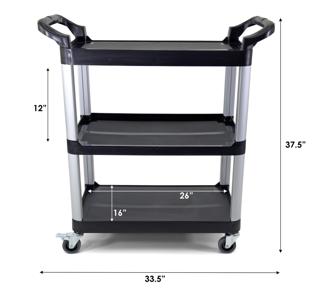 Utility Service Cart - 3 Shelf - 450 Lbs Capacity
