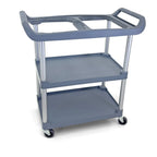 Commercial Restaurant Utility Storage Cart | 5 Bus Tubs Boxes | Multi-function Mobile Shelving Units Organizer for Hotel | Kitchen | Gray.