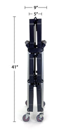Portable Folding Service Cart  | Heavy-Duty Utility Service Cart | 3 Tier 330LBS Capacity | Rolling Cart Utility Cart Foldable Cart | Black.