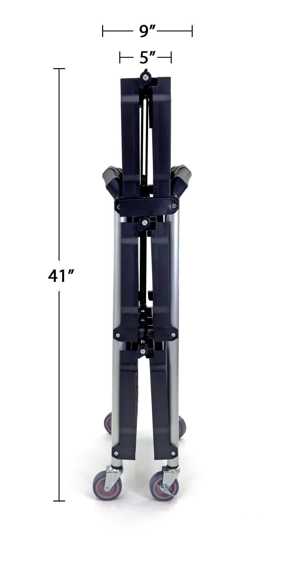 Portable Folding Service Cart  | Heavy-Duty Utility Service Cart | 3 Tier 330LBS Capacity | Rolling Cart Utility Cart Foldable Cart | Black.