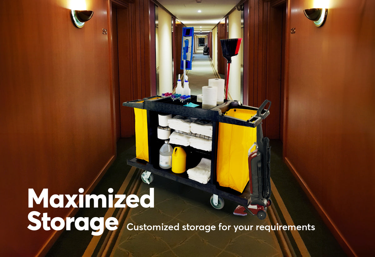 Hotel Cart Housekeeping Room Service Cart Black