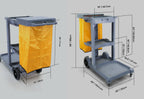Commercial Janitorial Cart | 3 Shelves | 25 Gallon Vinyl Bag