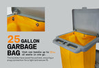 Commercial Janitorial Cart | 3 Shelves | 25 Gallon Vinyl Bag