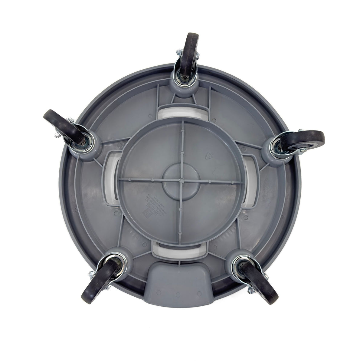 Trash Can Dolly | Heavy-Duty Plastic | 5 Casters | Foot Stabilizer | 460 Lb. Capacity