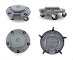 Trash Can Dolly | Heavy-Duty Plastic | 5 Casters | Foot Stabilizer | 460 Lb. Capacity