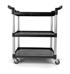 Utility Cart | Food Cart | 3 Shelf 33" X 16" X 37" (Black)