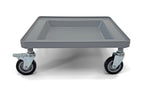Dolly for Dish Rack and Glass Rack | 2 Wheel Lock 4" | 250 lbs. max Capacity | Light Gray