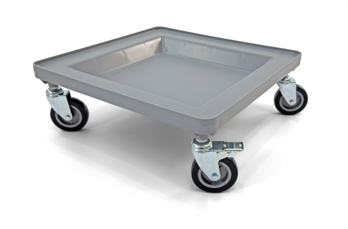 Dolly for Dish Rack and Glass Rack | 2 Wheel Lock 4" | 250 lbs. max Capacity | Light Gray