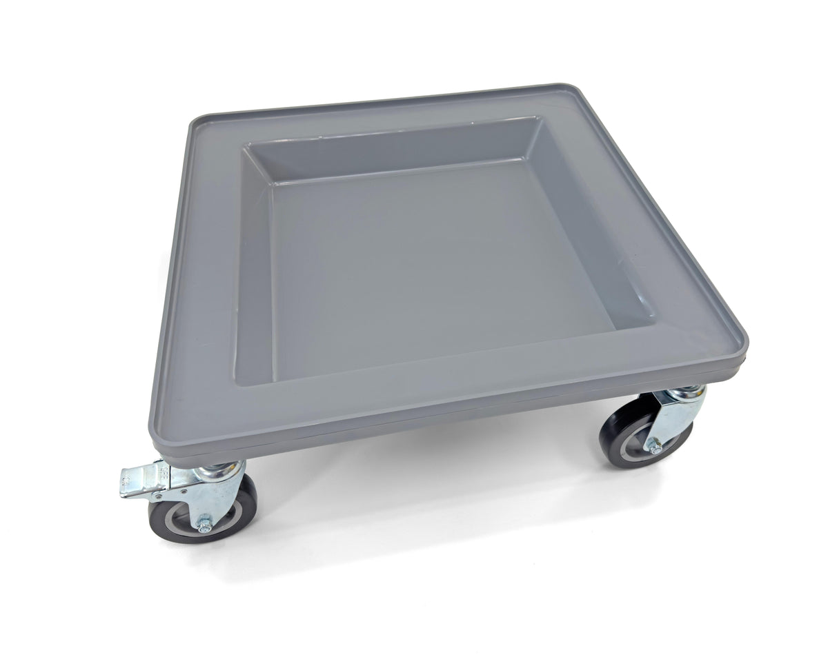 Dolly for Dish Rack and Glass Rack | 2 Wheel Lock 4" | 250 lbs. max Capacity | Light Gray