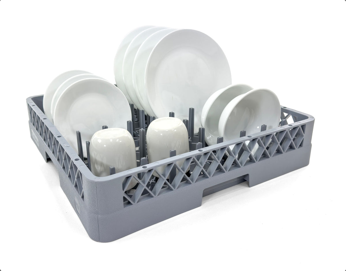 Peg Plate Rack for Commercial Dishwashers | Full-Size Tray Rack Gray
