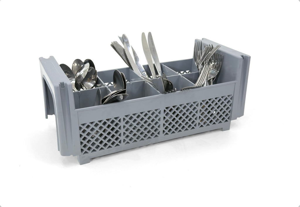 Commercial Flatware Rack | Universal Dishwasher | Cutlery Basket | 8 Slots | Silverware Organizer