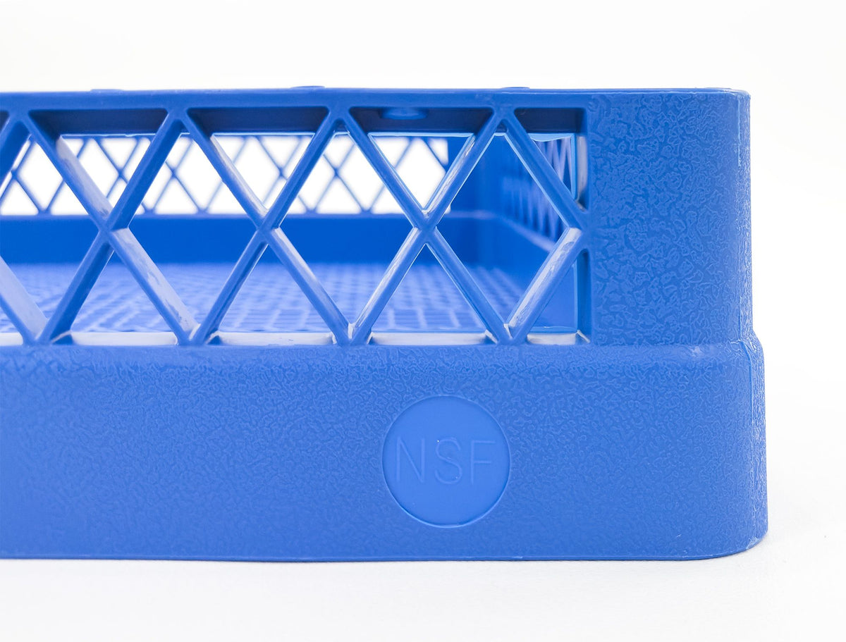 25-Compartment Glass Rack – Commercial Dishwasher Cup Rack | Blue.
