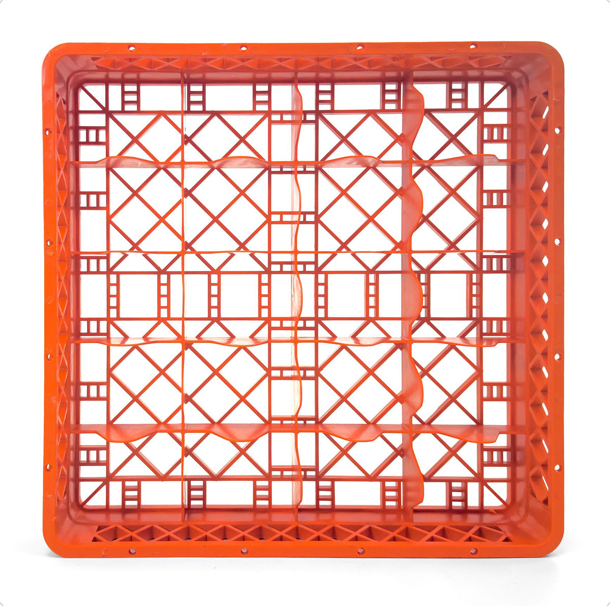 20-Compartment Glass Rack – Commercial Dishwasher Cup Rack | Orange.