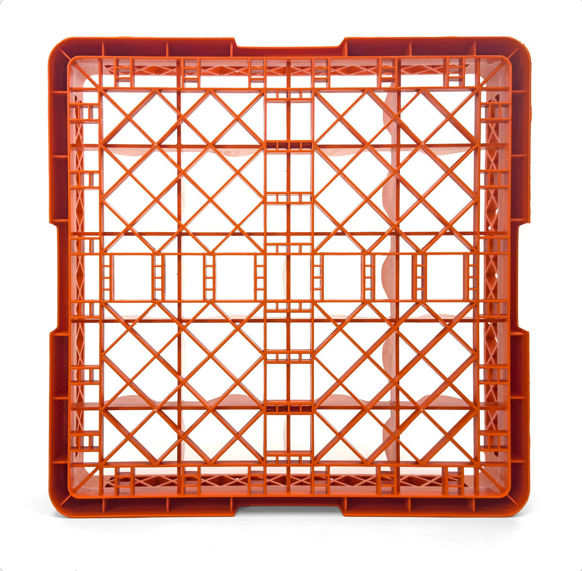 20-Compartment Glass Rack – Commercial Dishwasher Cup Rack | Orange.
