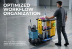 Commercial Janitorial Cleaning Cart | 3 Shelves | Heavy Duty Aluminum Poles | 500 Lbs Capacity