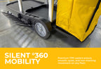 Commercial Janitorial Cleaning Cart | 3 Shelves | Heavy Duty Aluminum Poles | 500 Lbs Capacity
