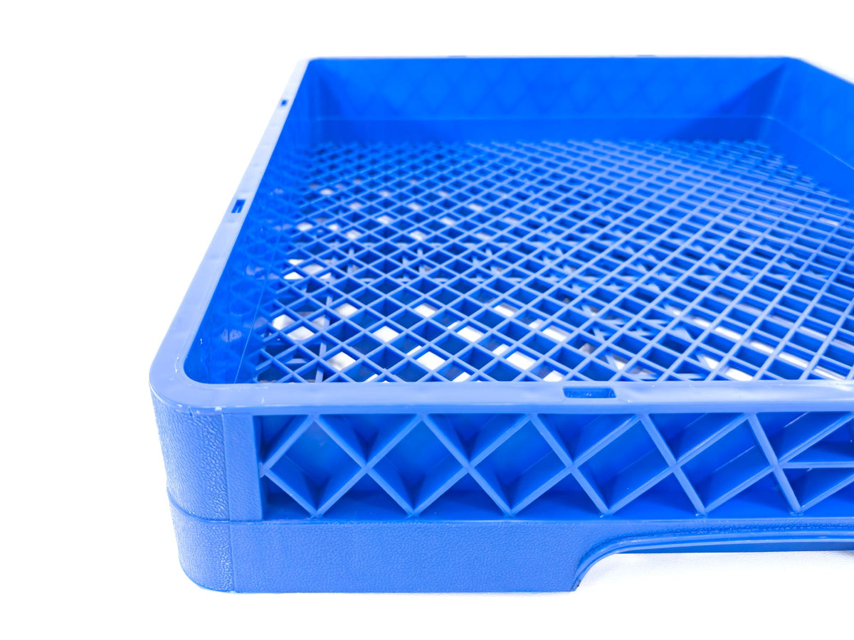 Commercial Dishwasher Flat Rack | Heavy Duty Open Dish Rack for Plates | Trays & Kitchenware | Restaurant Dishwashing Rack | Blue