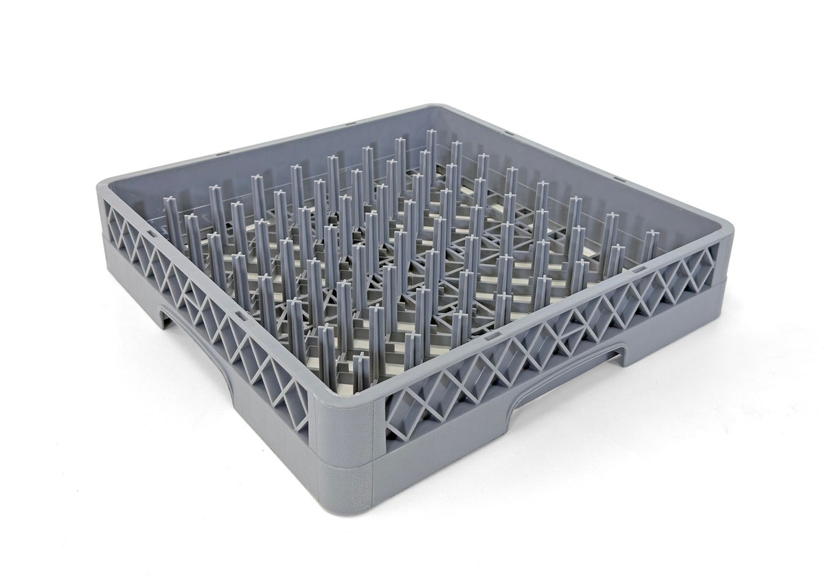 Commercial Dishwasher Glass Rack with Pegs | Heavy Duty Plastic Cup | Rack for Glasses, Mugs & Barware | Restaurant Dishwashing Rack | Gray