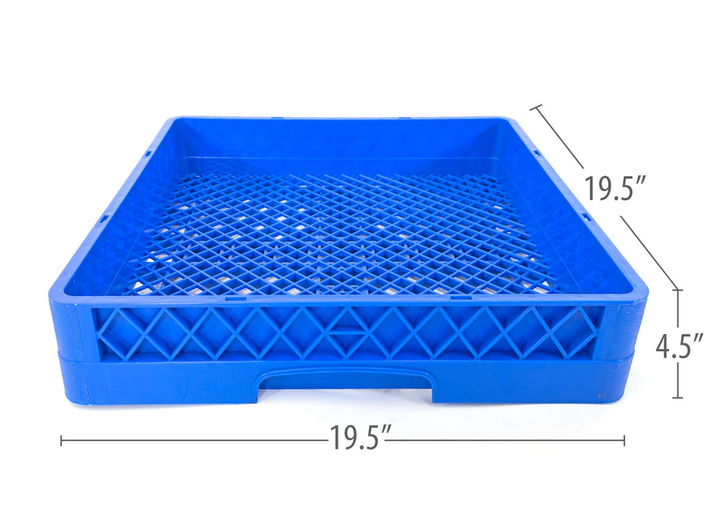 Commercial Dishwasher Flat Rack | Heavy Duty Open Dish Rack for Plates | Trays & Kitchenware | Restaurant Dishwashing Rack | Blue