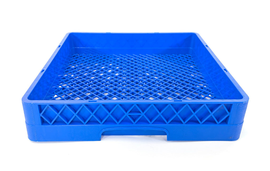 Commercial Dishwasher Flat Rack | Heavy Duty Open Dish Rack for Plates | Trays & Kitchenware | Restaurant Dishwashing Rack | Blue