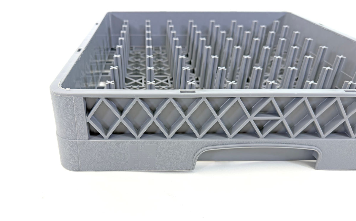 Commercial Dishwasher Glass Rack with Pegs | Heavy Duty Plastic Cup | Rack for Glasses, Mugs & Barware | Restaurant Dishwashing Rack | Gray