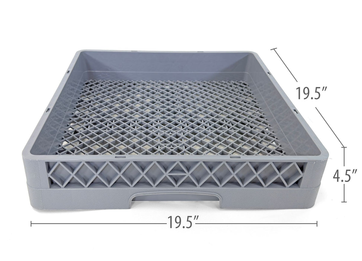 Commercial Dishwasher Flat Rack | Heavy Duty Open Dish Rack for Plates | Trays & Kitchenware | Restaurant Dishwashing Rack | Gray
