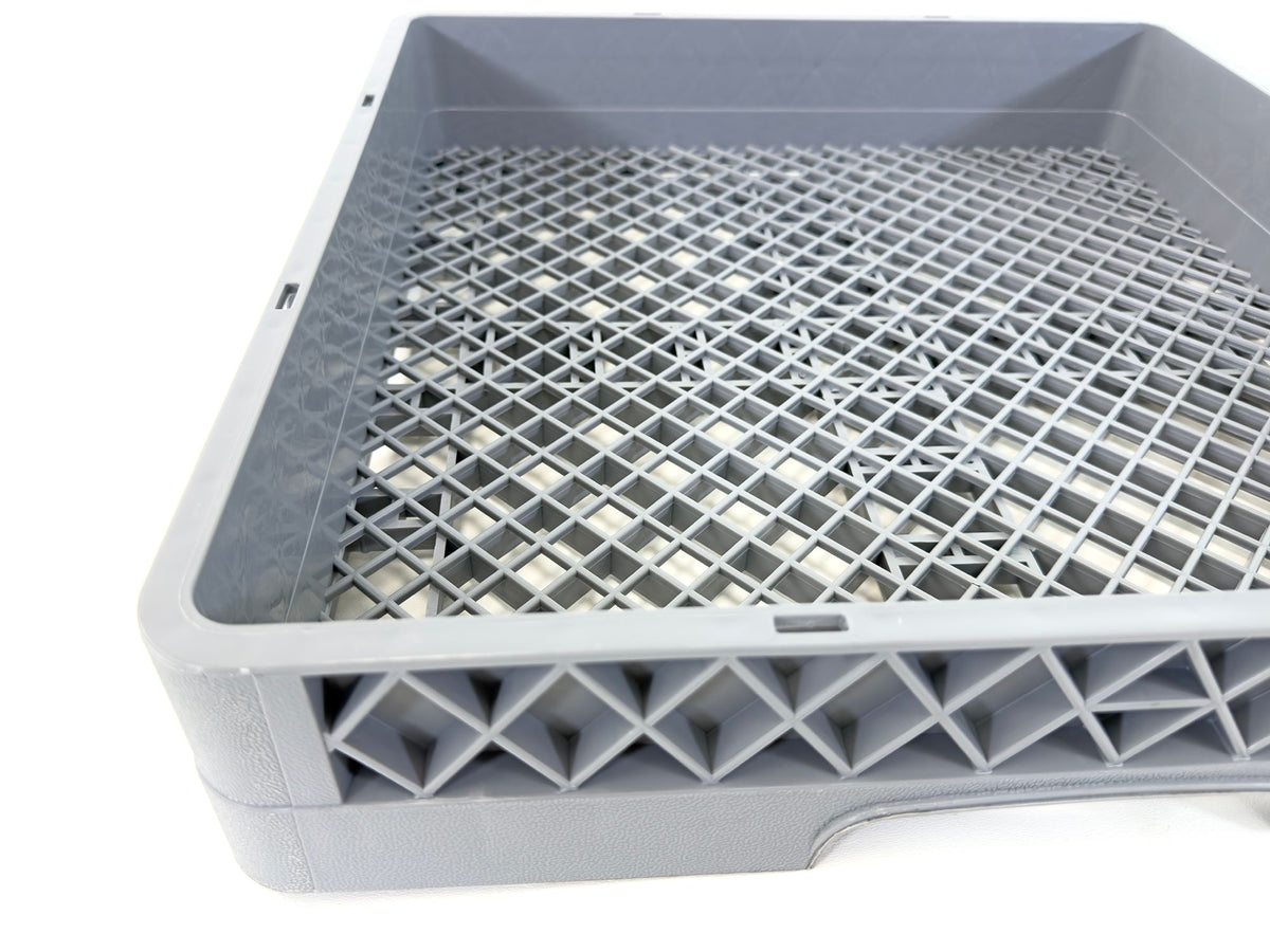Commercial Dishwasher Flat Rack | Heavy Duty Open Dish Rack for Plates | Trays & Kitchenware | Restaurant Dishwashing Rack | Gray