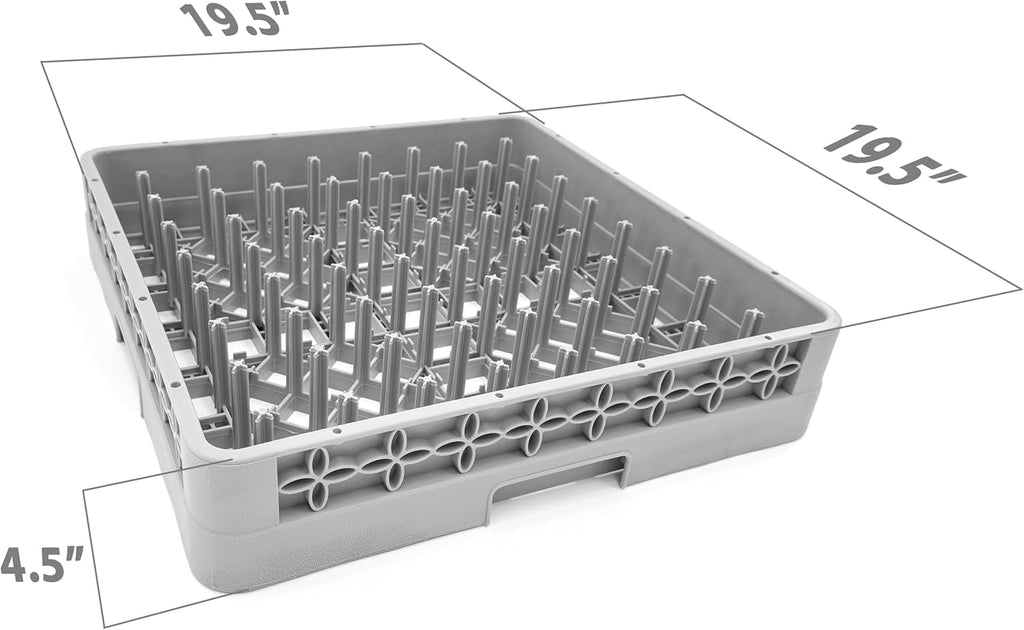 Peg Plate Rack for Commercial Dishwasher | Full Size Tray Rack | Polypropylene (Gray)